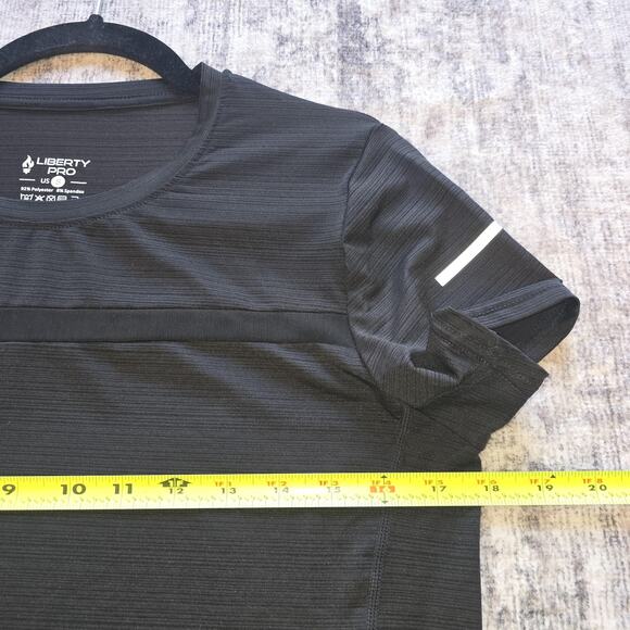Liberty Pro Shirt Womens Small Black Athletic Performance Running Tee Reflective - Picture 4 of 7